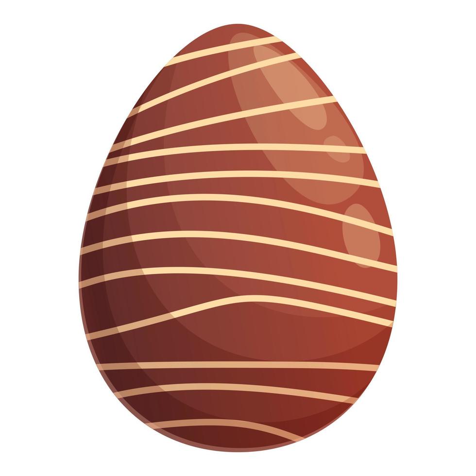 vetor de desenhos animados de ícone de ovo de chocolate escuro. doce de páscoa