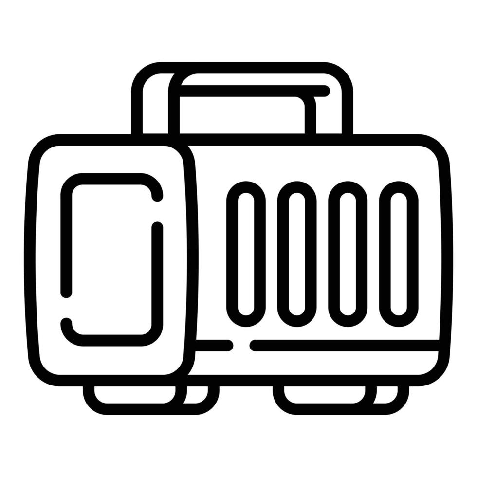 ícone de caixa portátil de animal de estimação de plástico, estilo de estrutura de tópicos vetor