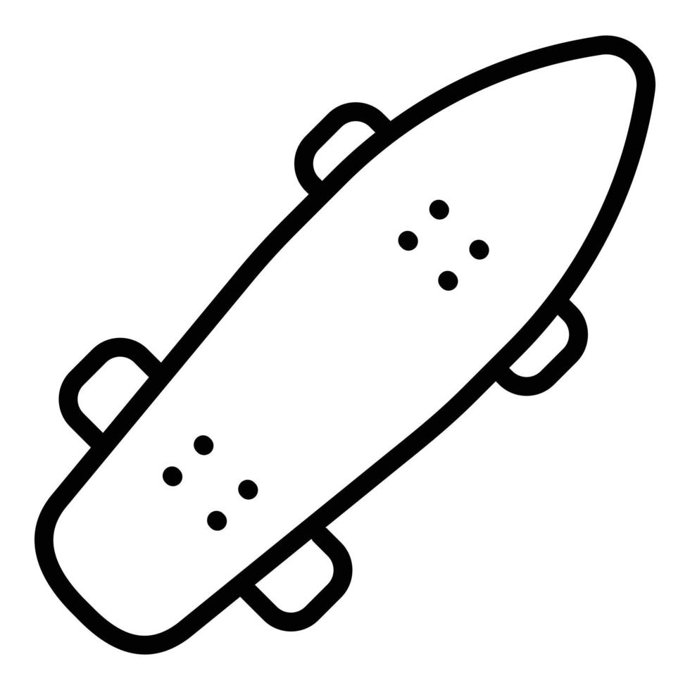 ícone de skate divertido, estilo de estrutura de tópicos vetor