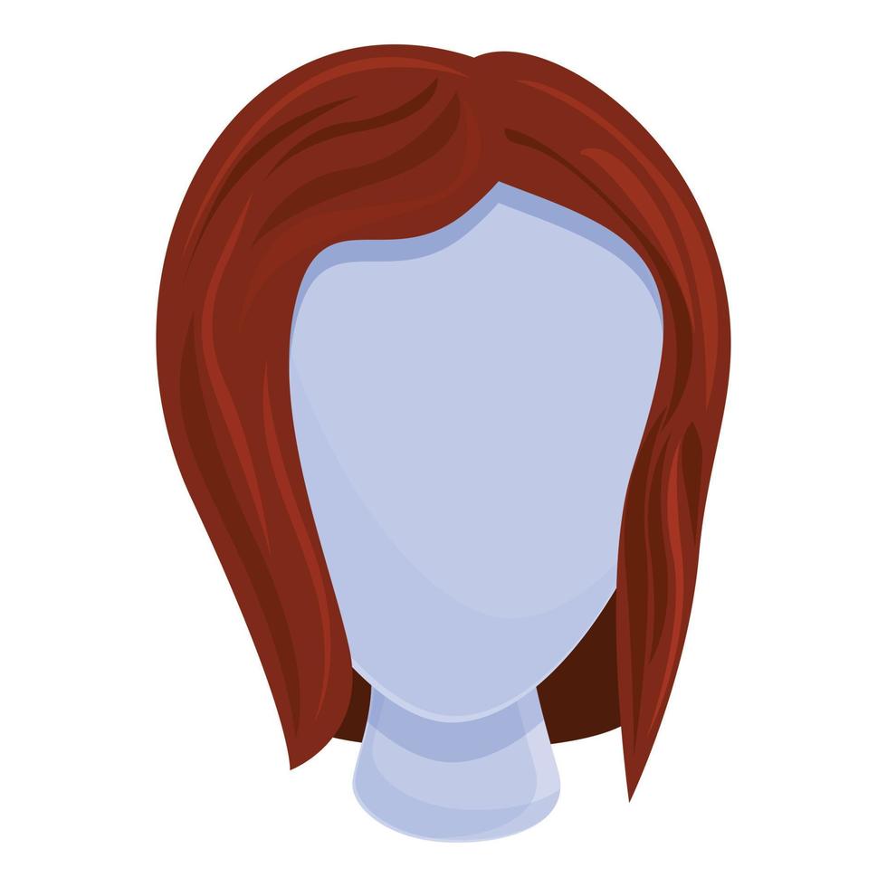 ícone de peruca feminina, estilo cartoon vetor