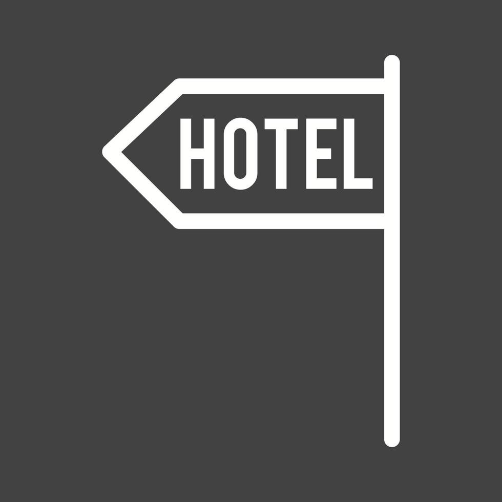 ícone invertido da linha de sinal do hotel vetor