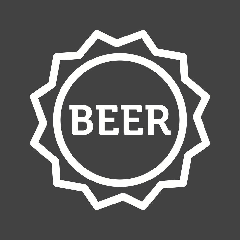 ícone invertido de linha de sinal de cerveja vetor