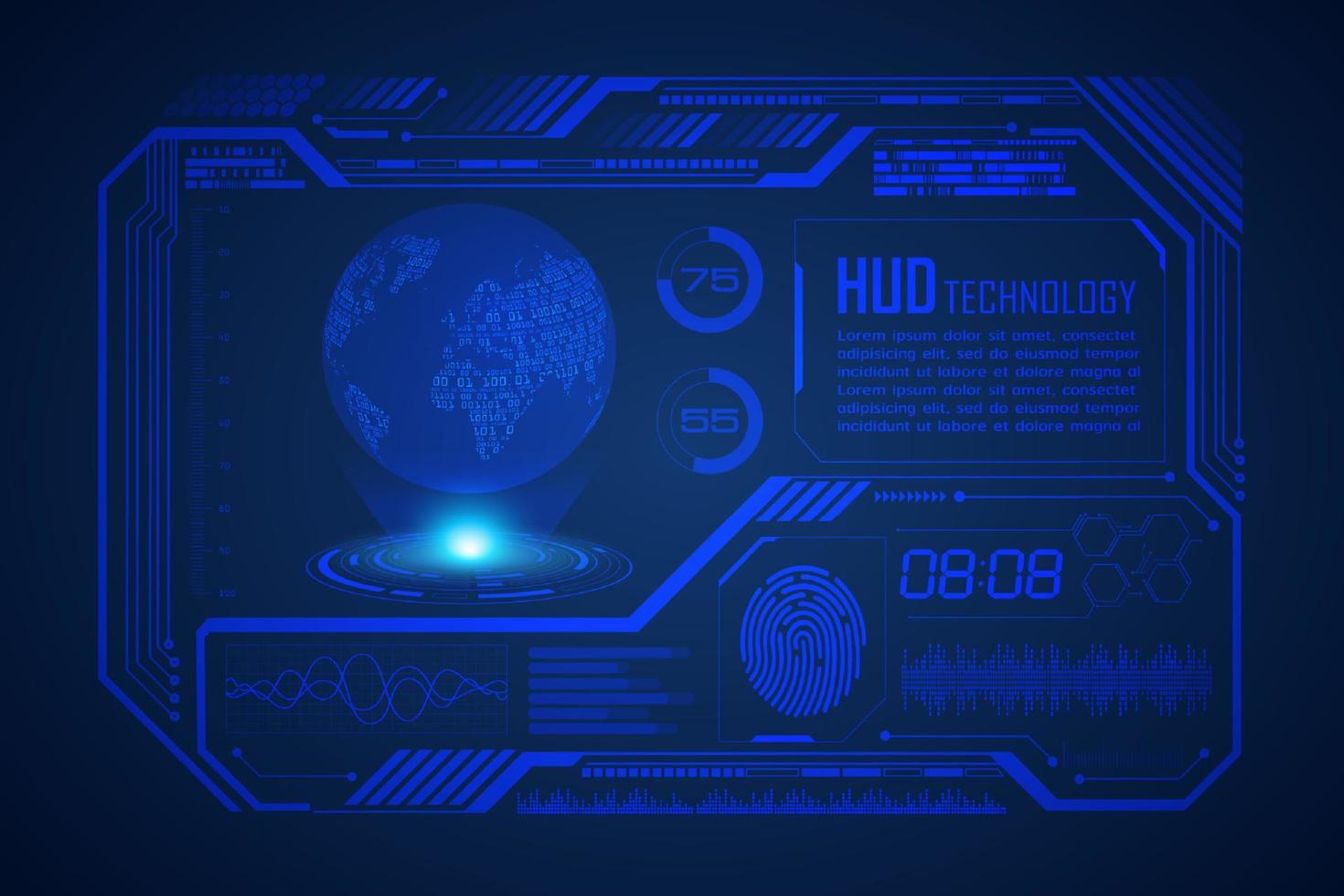 fundo de tela de tecnologia hud moderna vetor