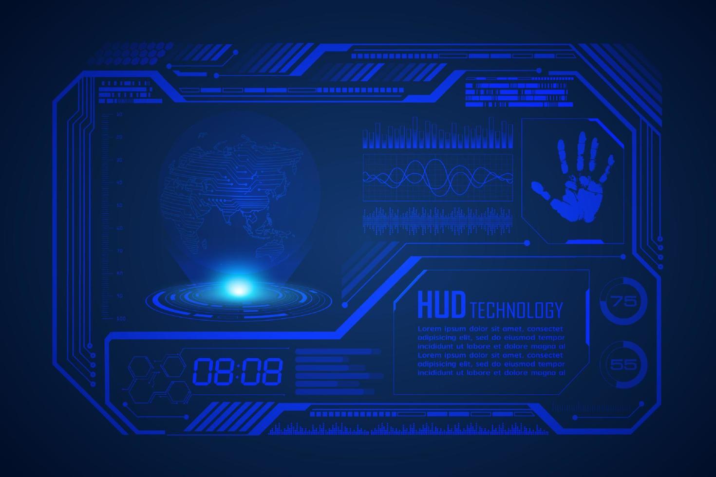 fundo de tela de tecnologia hud moderna vetor