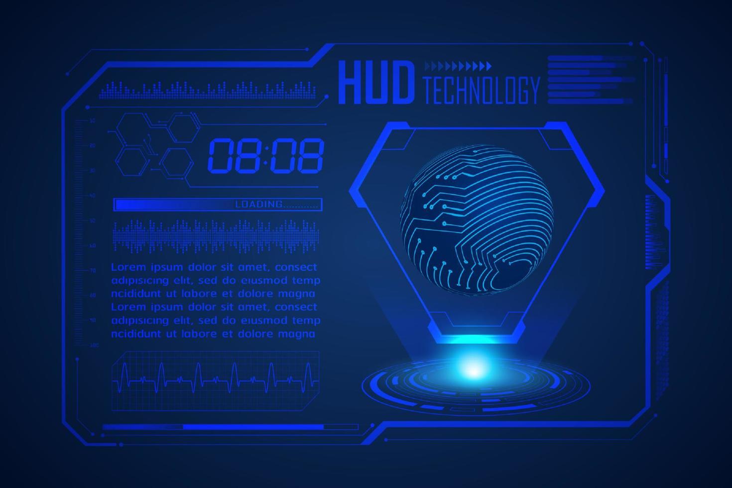 fundo de tela de tecnologia hud moderna vetor