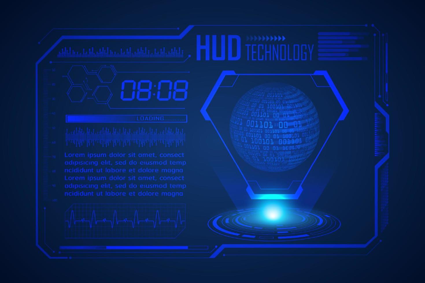 fundo de tela de tecnologia hud moderna vetor