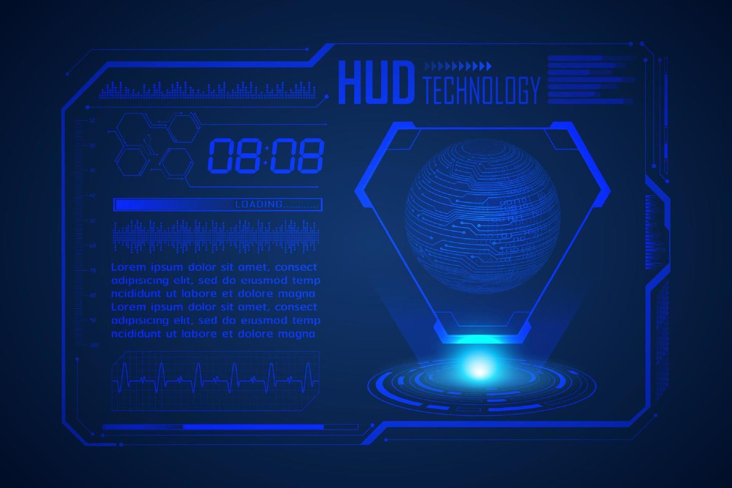 fundo de tela de tecnologia hud moderna vetor