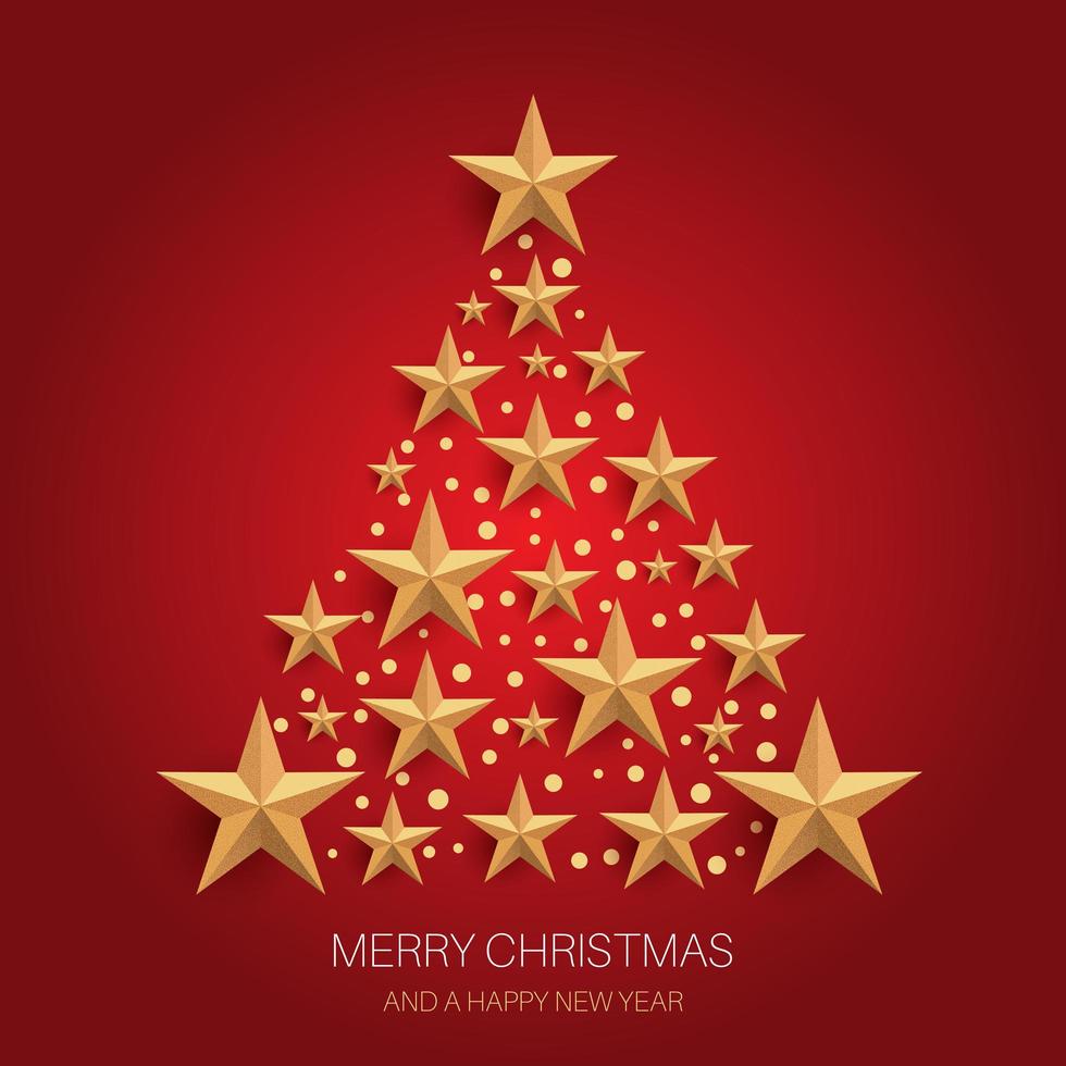 desenho de árvore de natal de estrelas douradas 1434560 Vetor no Vecteezy