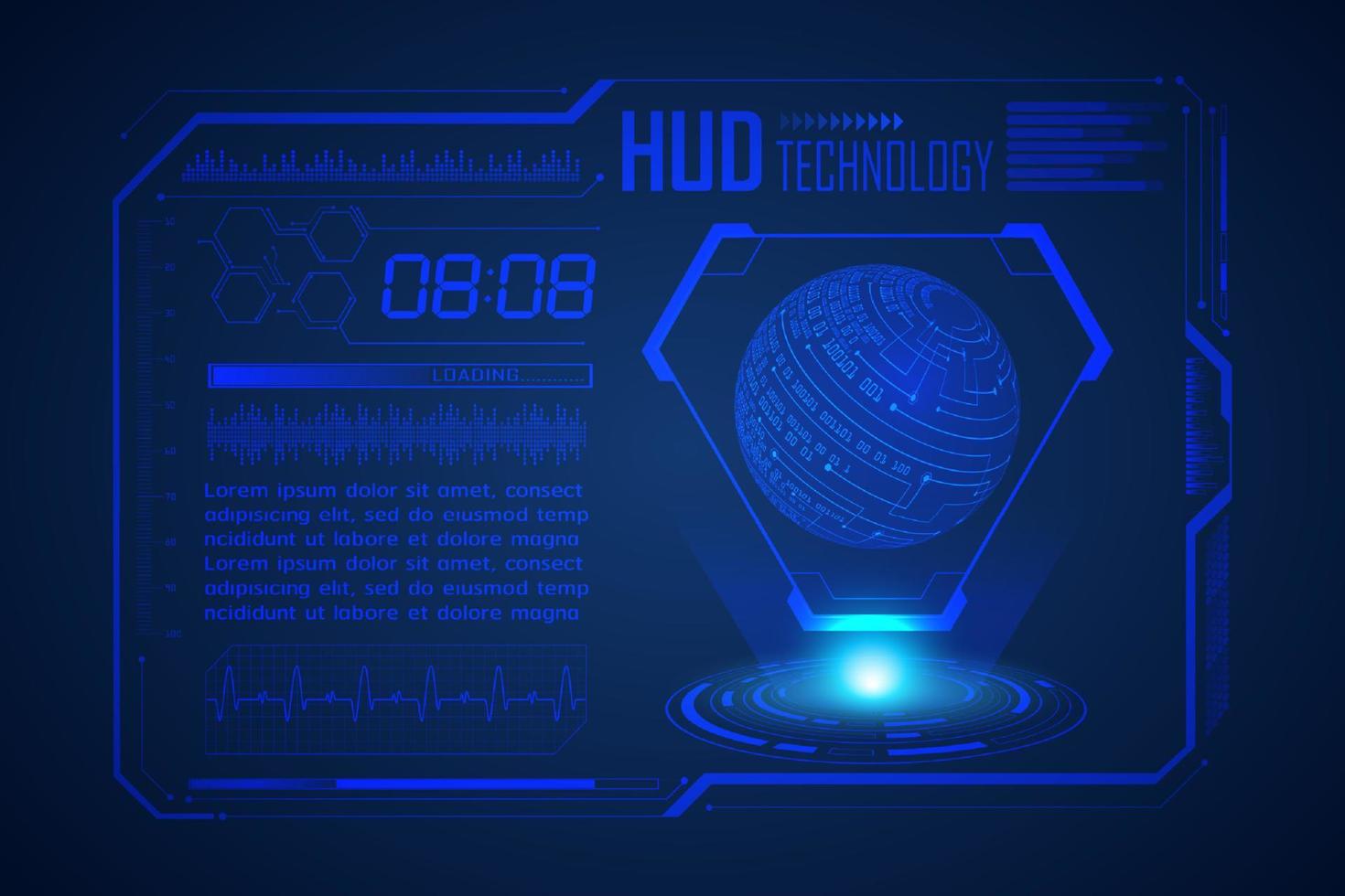 fundo de tela de tecnologia hud moderna vetor