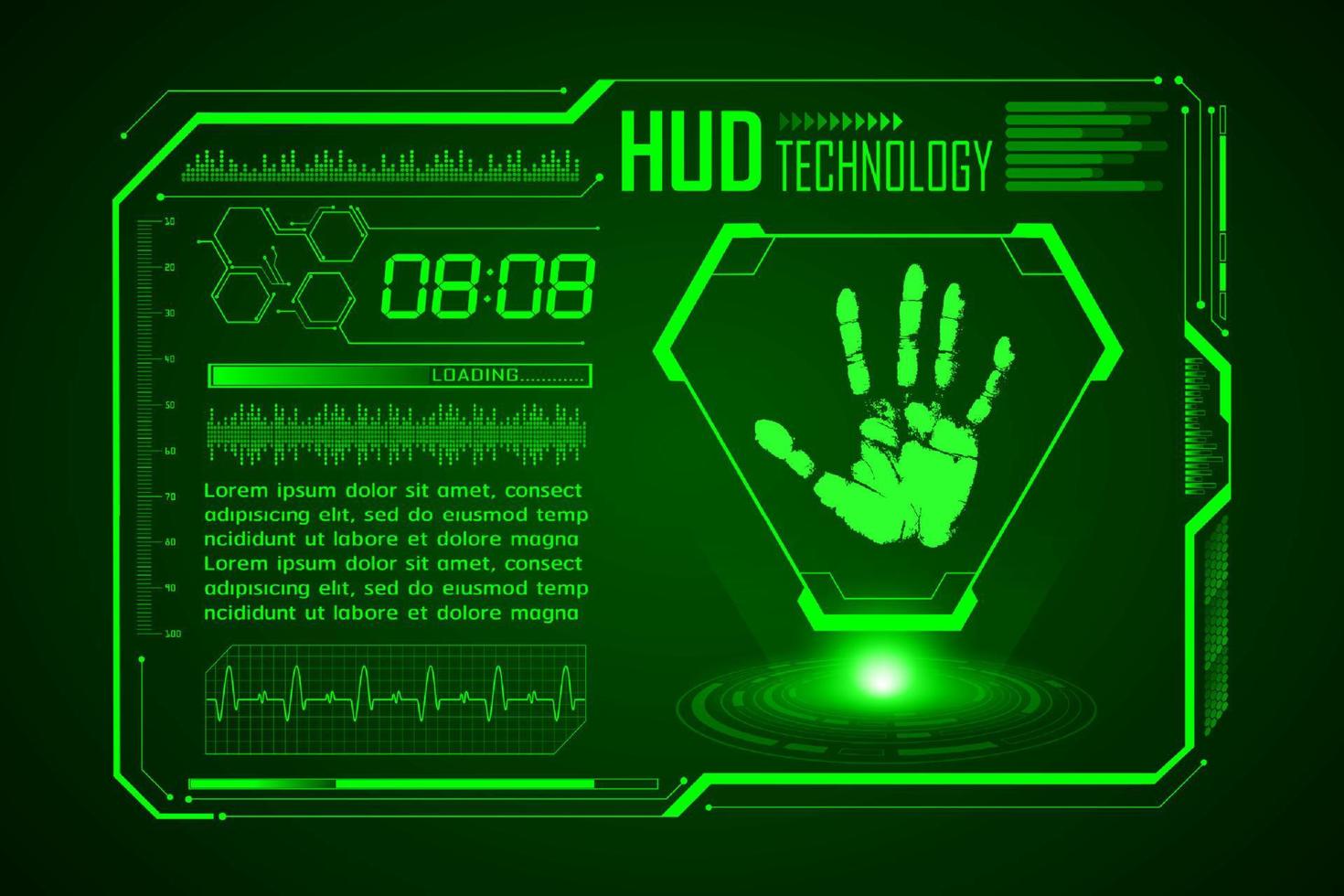 fundo de tela de tecnologia hud moderna vetor