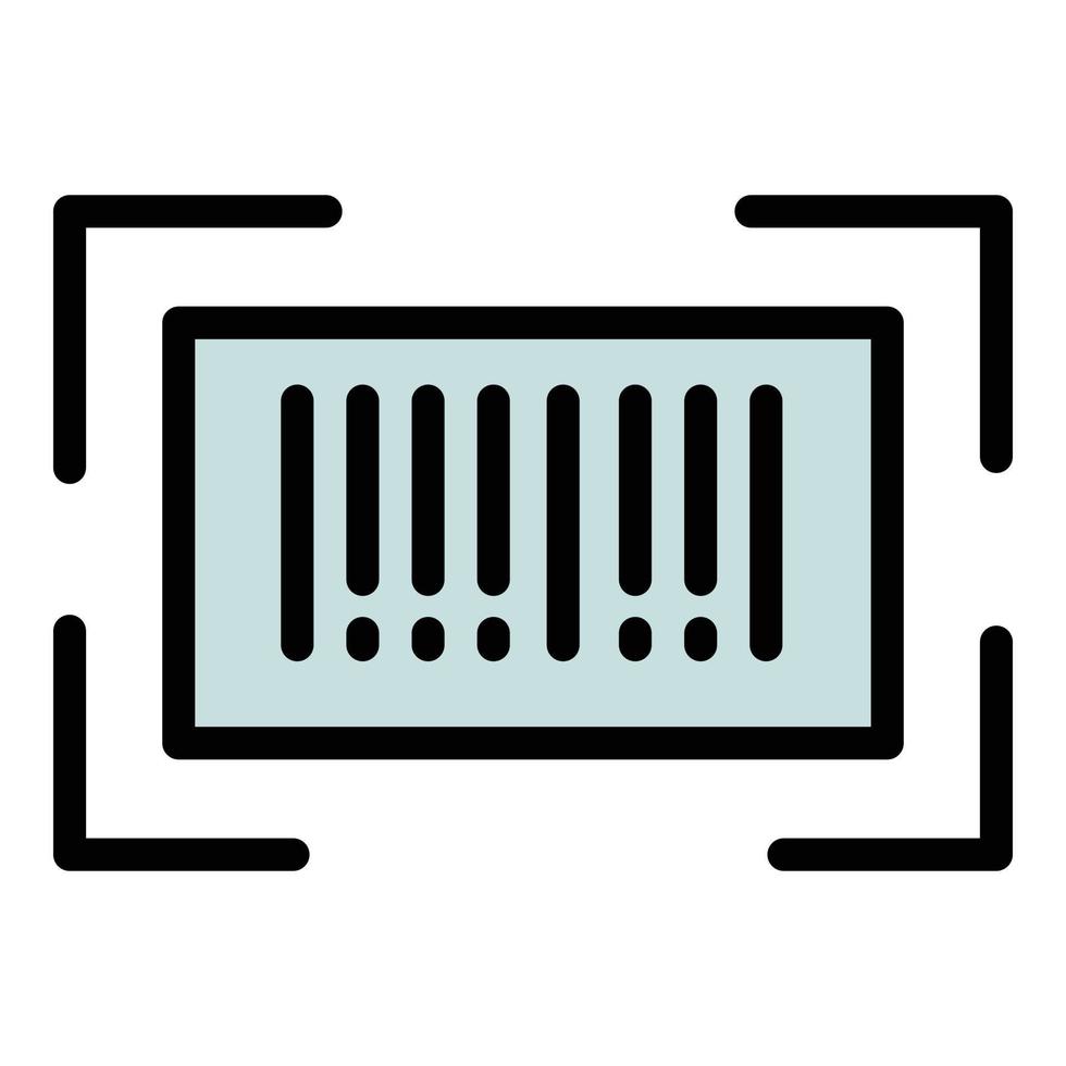 digitalize o vetor de contorno do ícone de código de barras. código móvel
