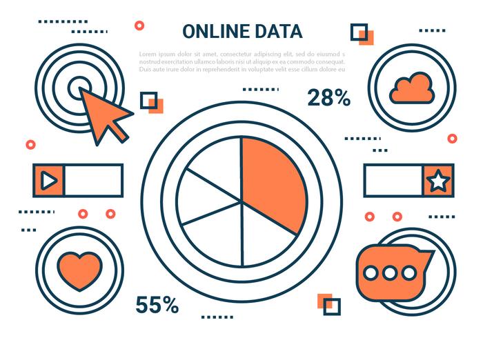 Marketing Online Ícones livres planas Vector