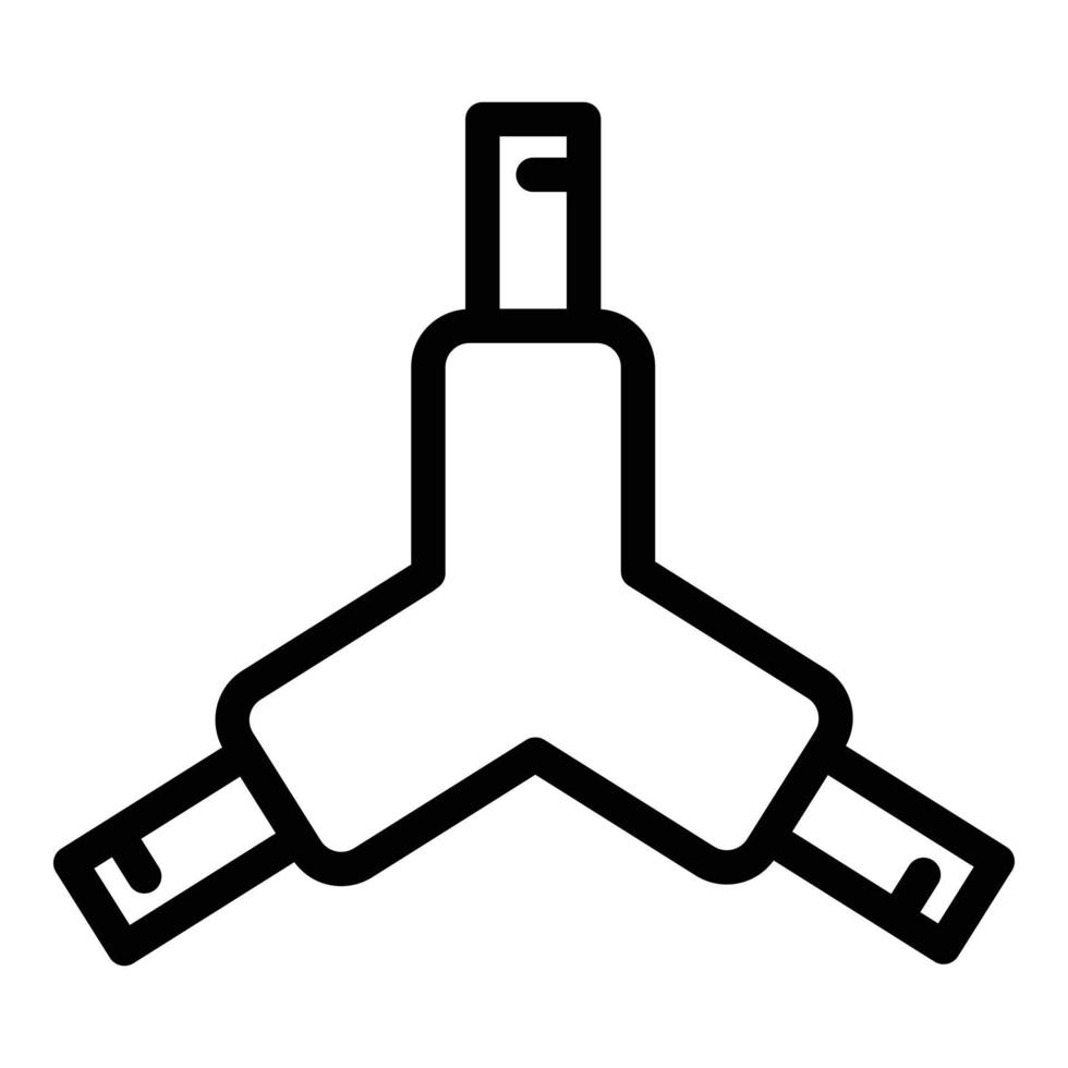 ícone de peça de skate, estilo de estrutura de tópicos vetor