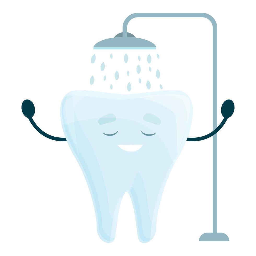 ícone de banho de dente limpo, estilo cartoon vetor