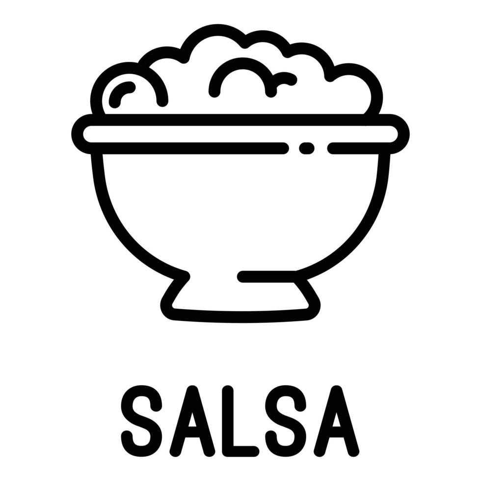 ícone de comida salsa, estilo de estrutura de tópicos vetor