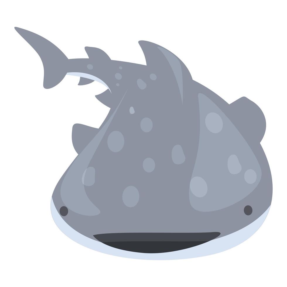 tubarão-baleia predador ícone dos desenhos animados do vetor. peixe de mar vetor