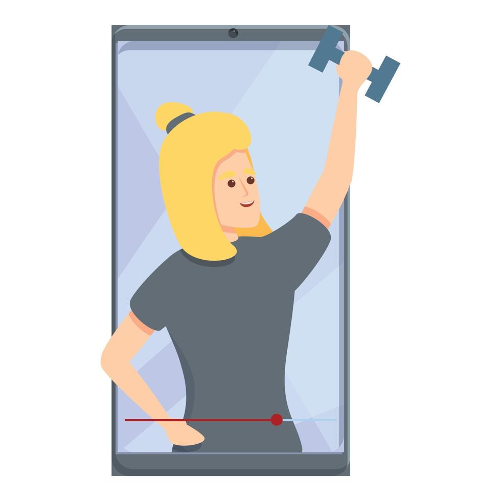 ícone do blog de fitness de treino, estilo cartoon vetor