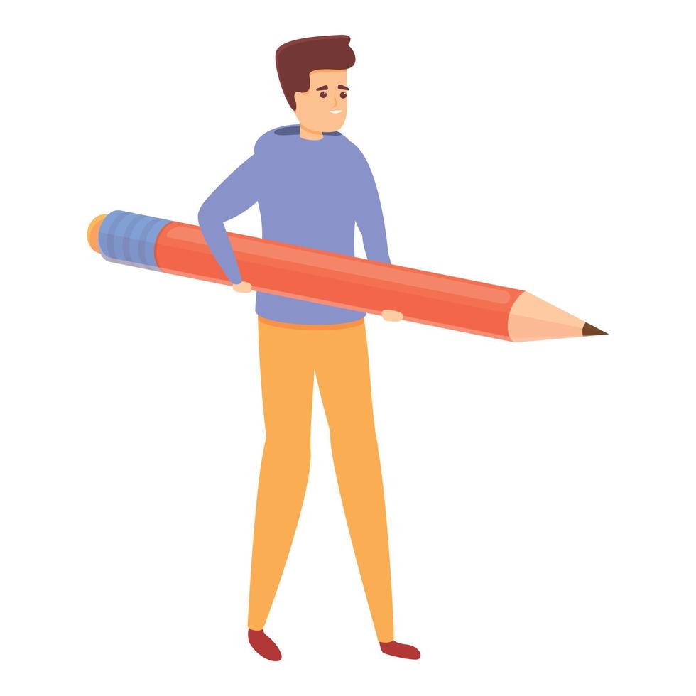 ícone de agenda de tarefas de lápis, estilo cartoon vetor