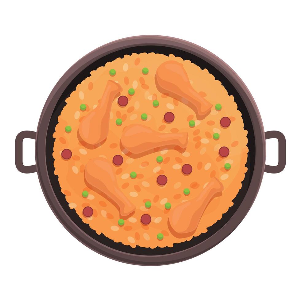 vetor de desenho de ícone de paella de risoto. comida espanhola