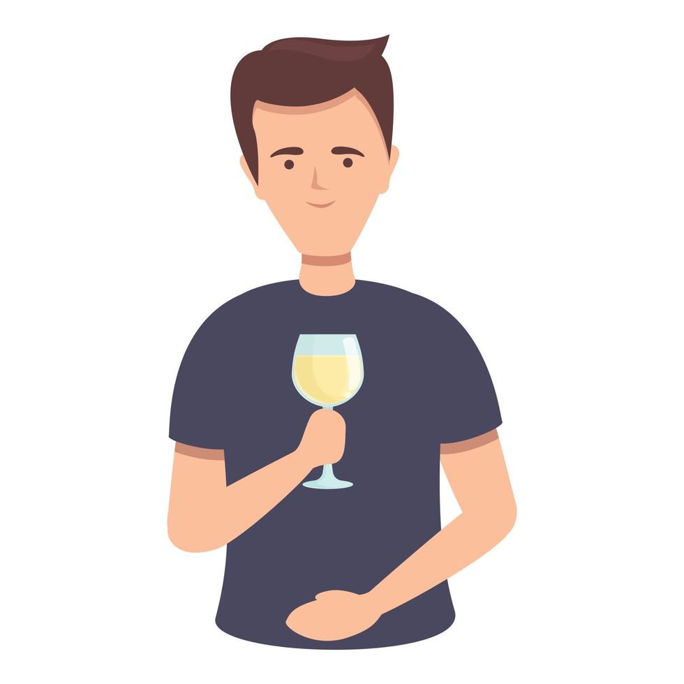 vetor de desenhos animados de ícone de vinho branco saboroso. copo de álcool