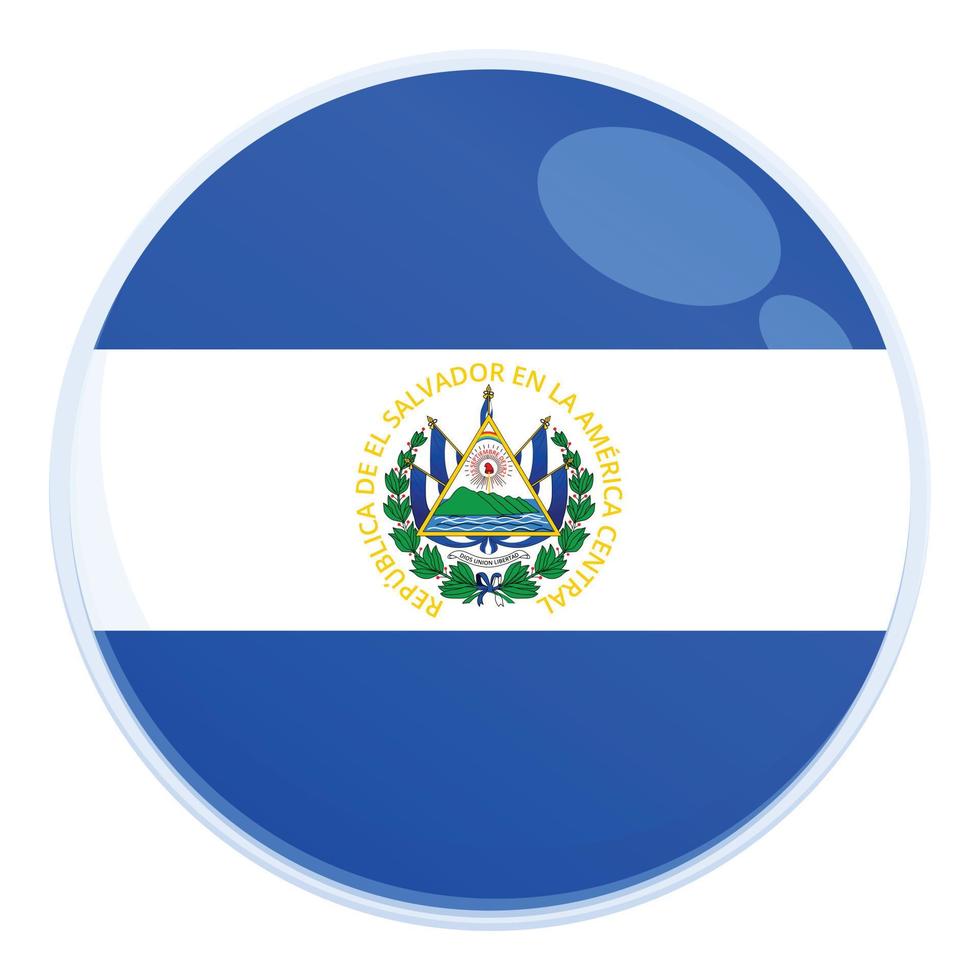 el salvador vetor de desenho de ícone de bandeira redonda. dia do emblema