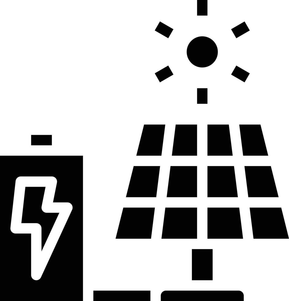 ecologia de energia de célula de energia solar - ícone sólido vetor
