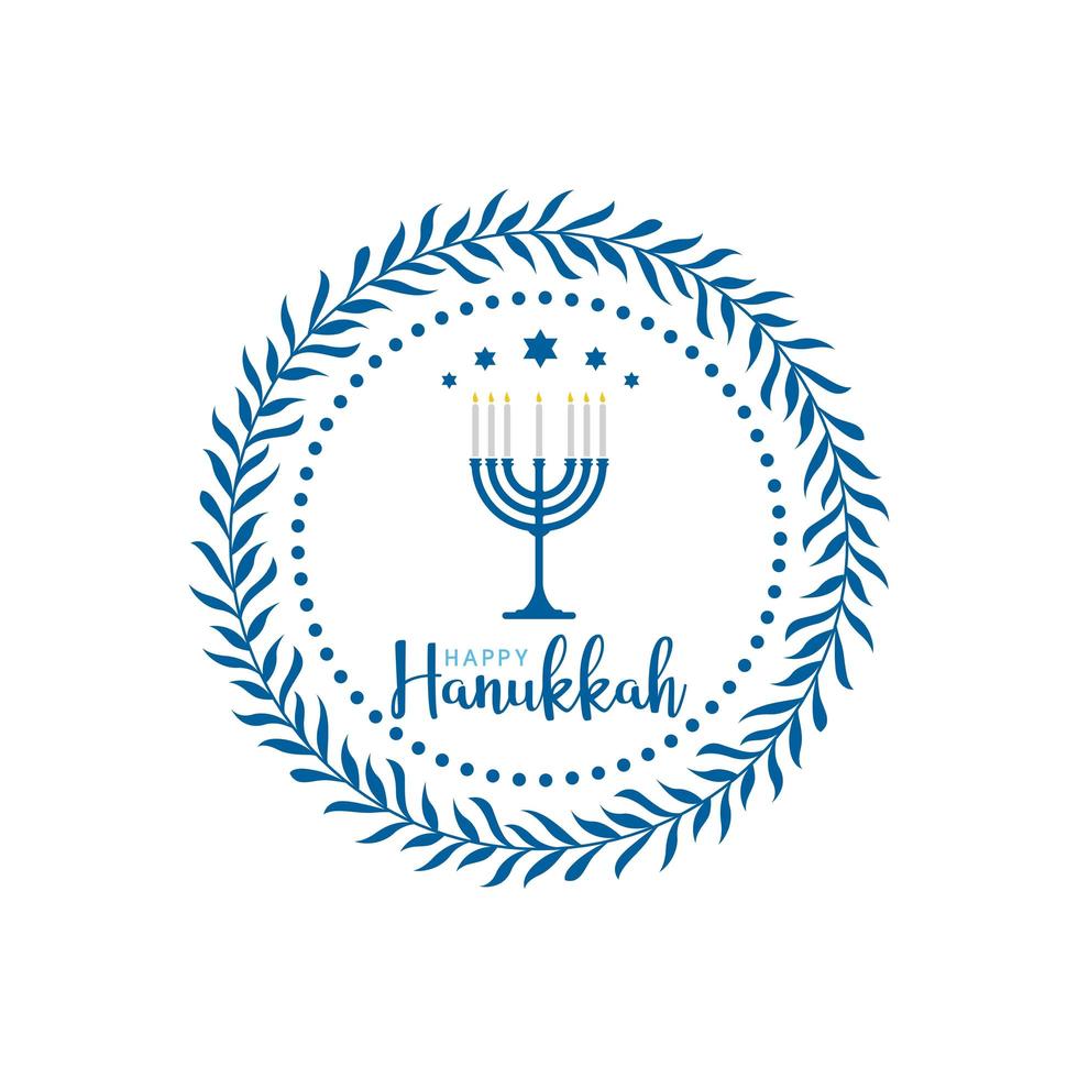 feliz hanukkah design de moldura redonda vetor