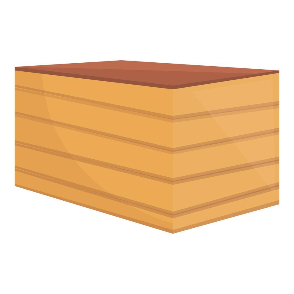 ícone de construção de madeira compensada, estilo cartoon vetor
