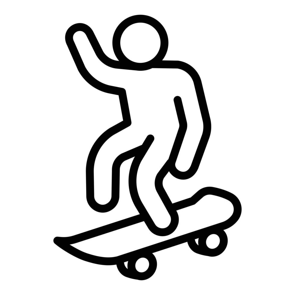 ícone de skate de rampa, estilo de estrutura de tópicos vetor