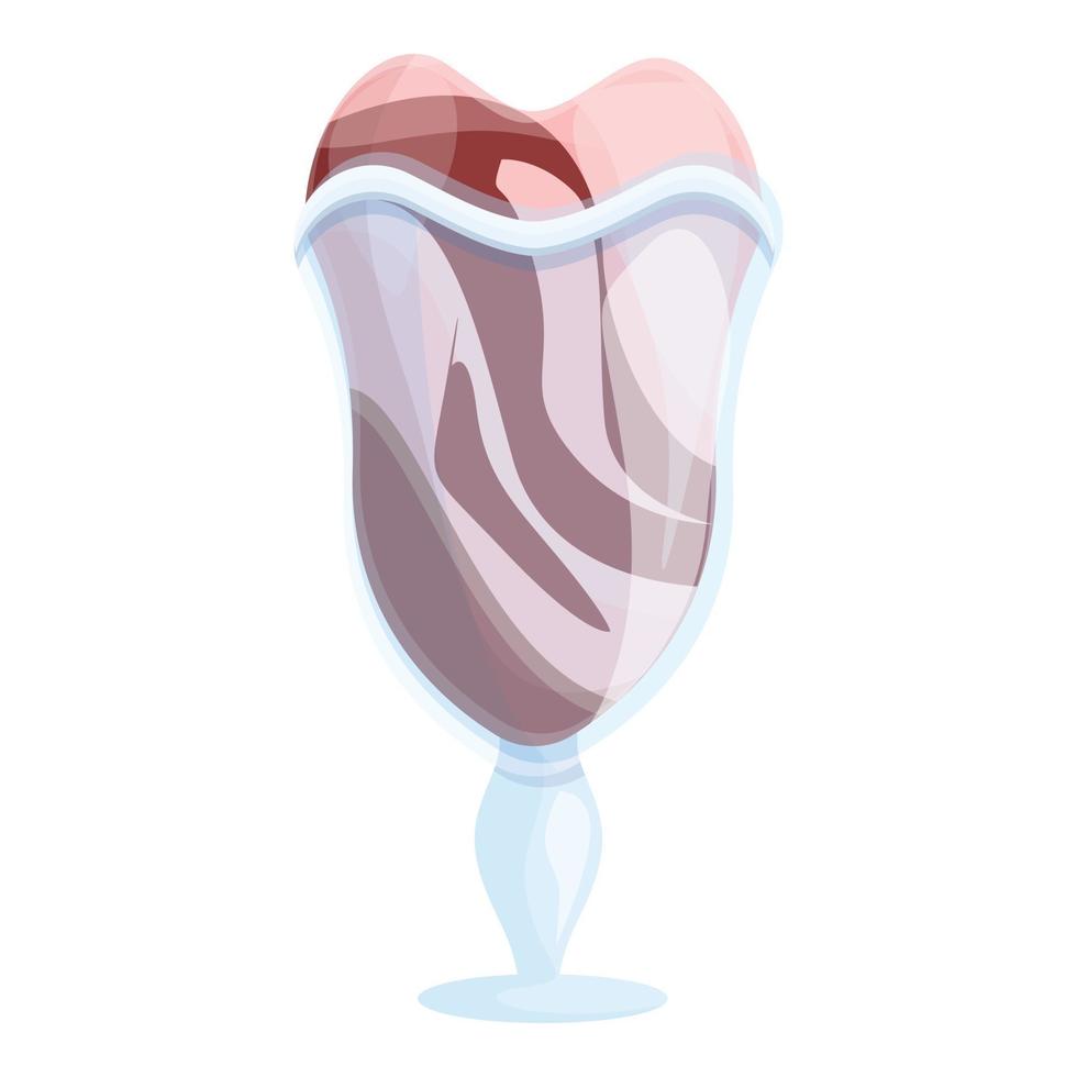 sorvete em ícone de tigela transparente, estilo cartoon vetor