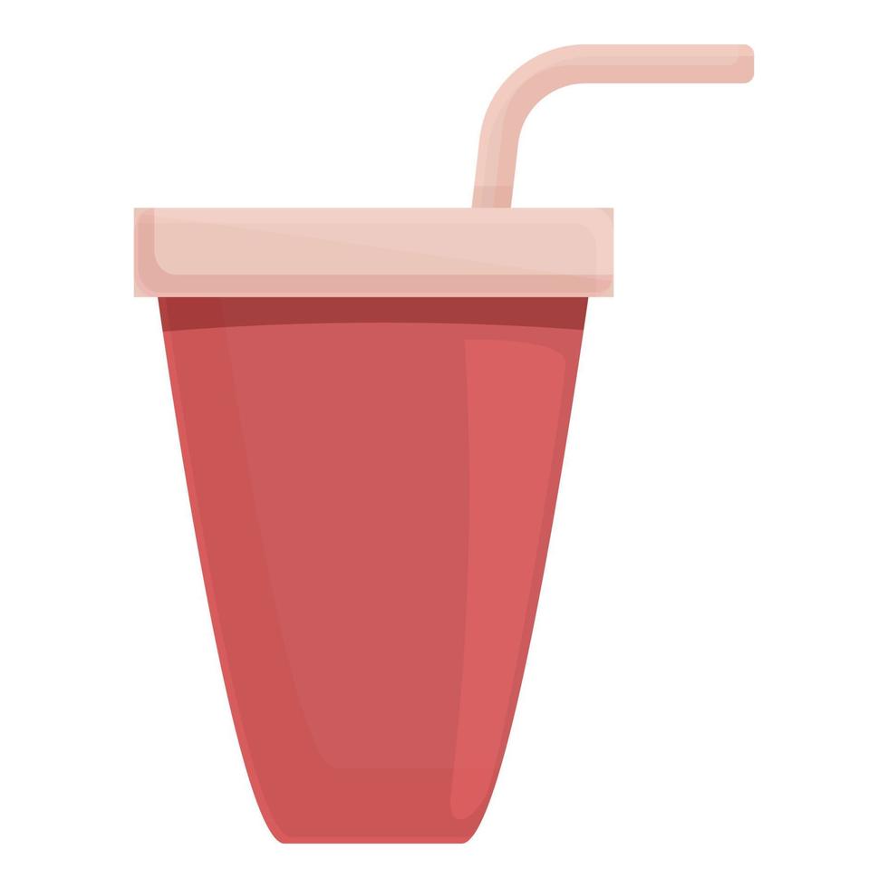 vetor de desenhos animados de ícone de milk-shake. coquetel de morango