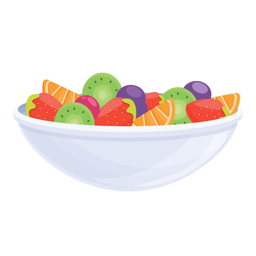 ícone de salada de frutas de verão, estilo cartoon vetor