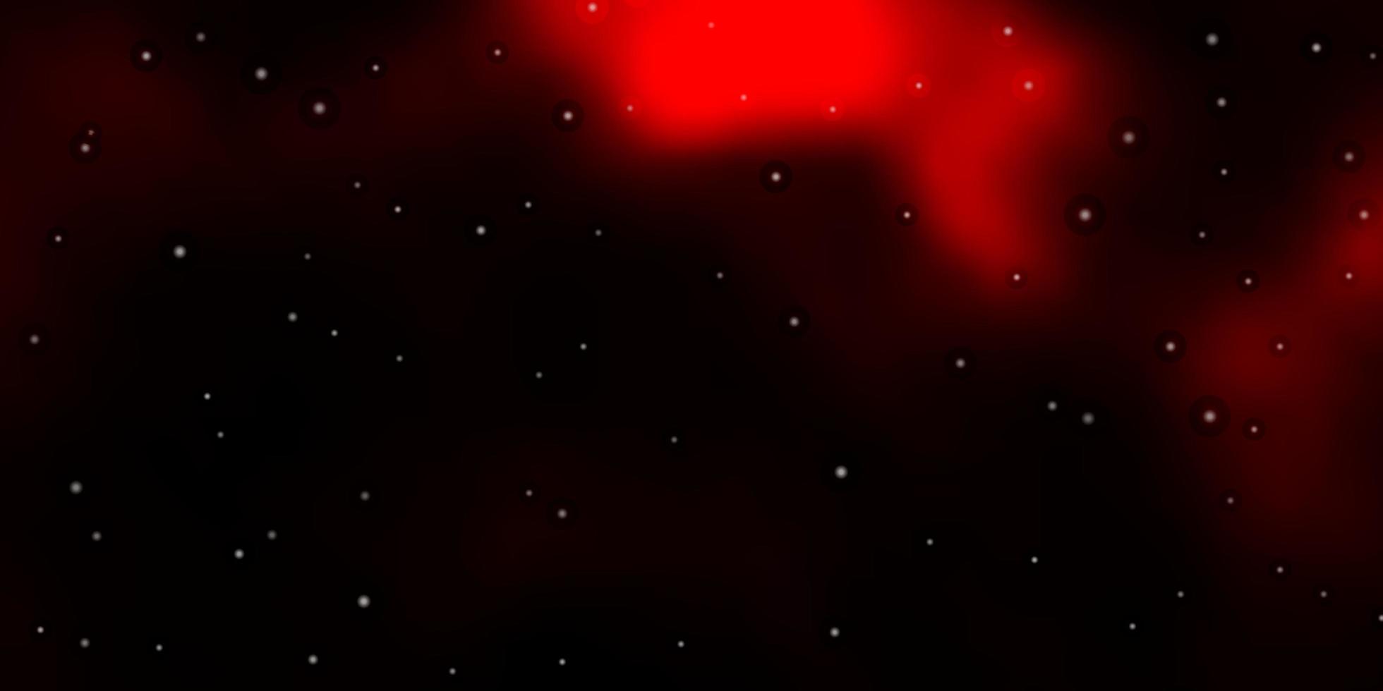 fundo vermelho escuro com estrelas pequenas e grandes. vetor