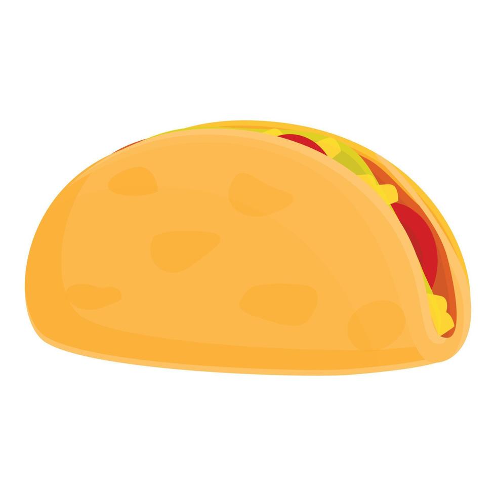 delicioso ícone de taco, estilo cartoon vetor