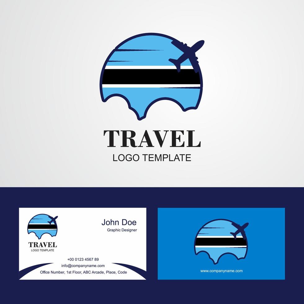 logotipo da bandeira de botswana de viagem e design de cartão de visita vetor