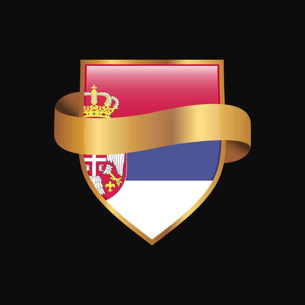 vetor de design de distintivo dourado de bandeira da sérvia