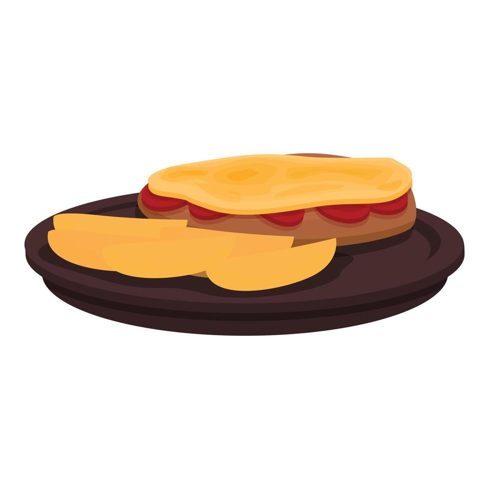 vetor de desenhos animados de ícone de sanduíche de tomate. cardápio do bufê