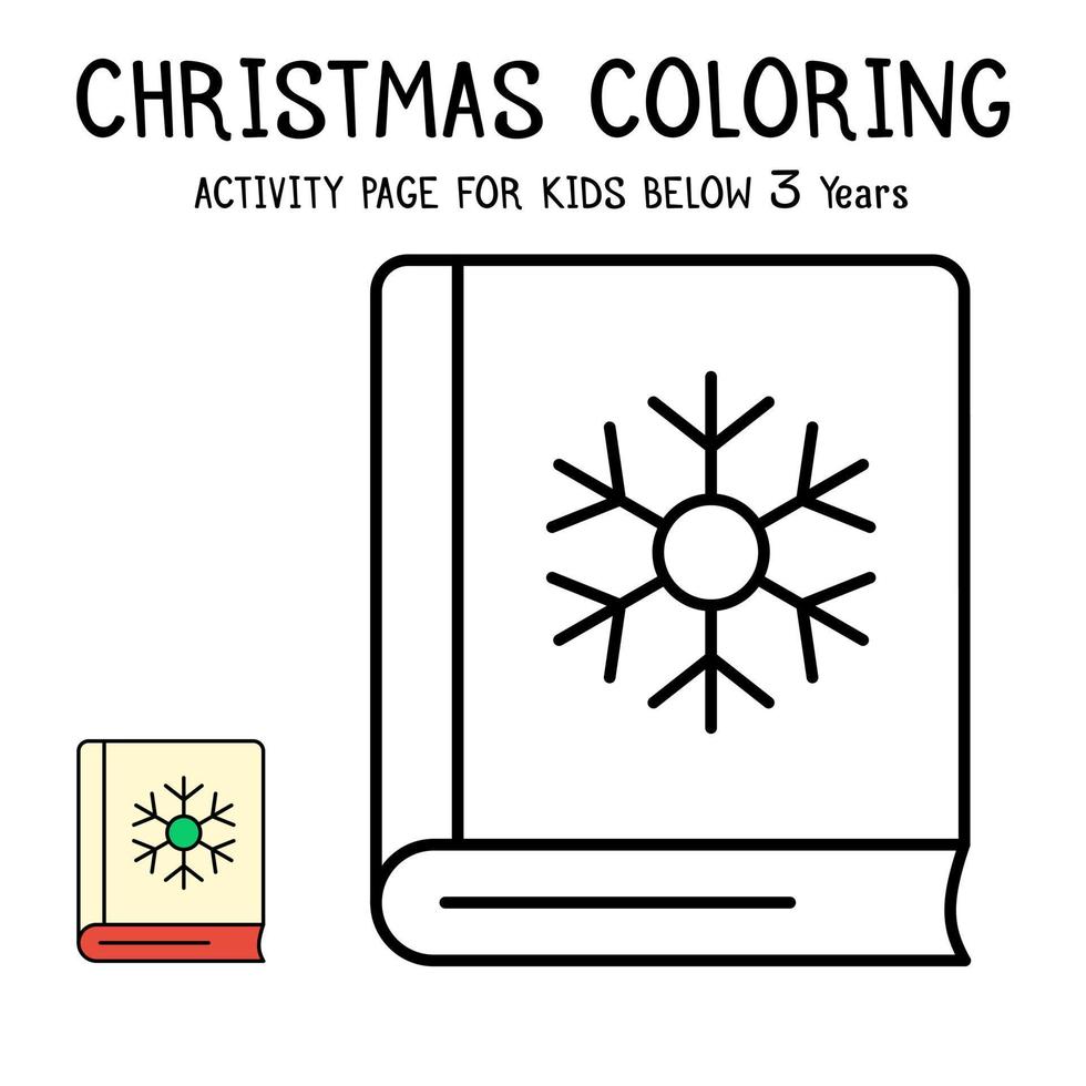 livro de atividades de colorir de natal para crianças menores de 3 anos vetor