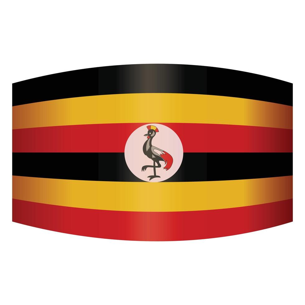 vetor de desenhos animados do ícone do dia da independência de Uganda. mapa da bandeira