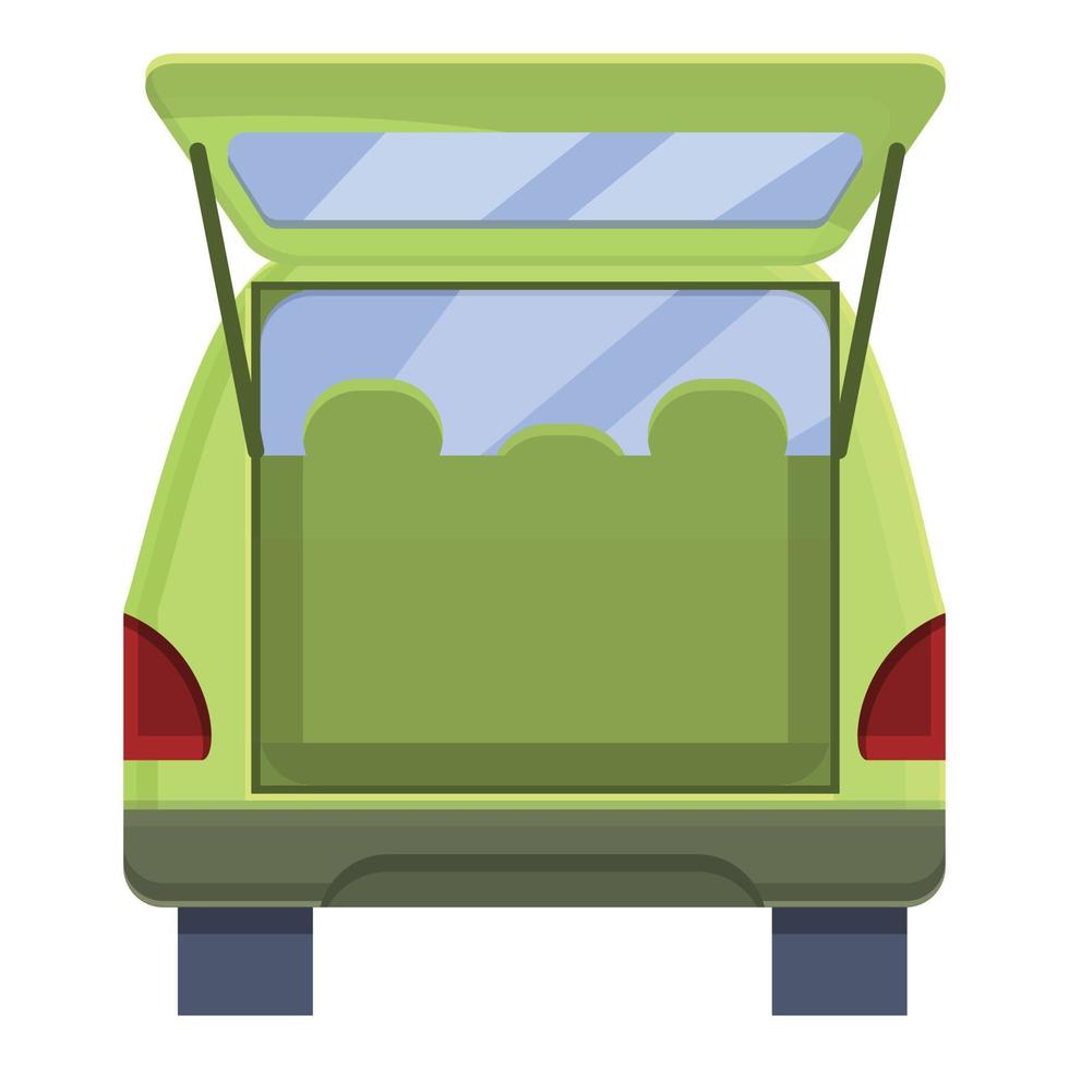 ícone do porta-malas da minivan, estilo cartoon vetor