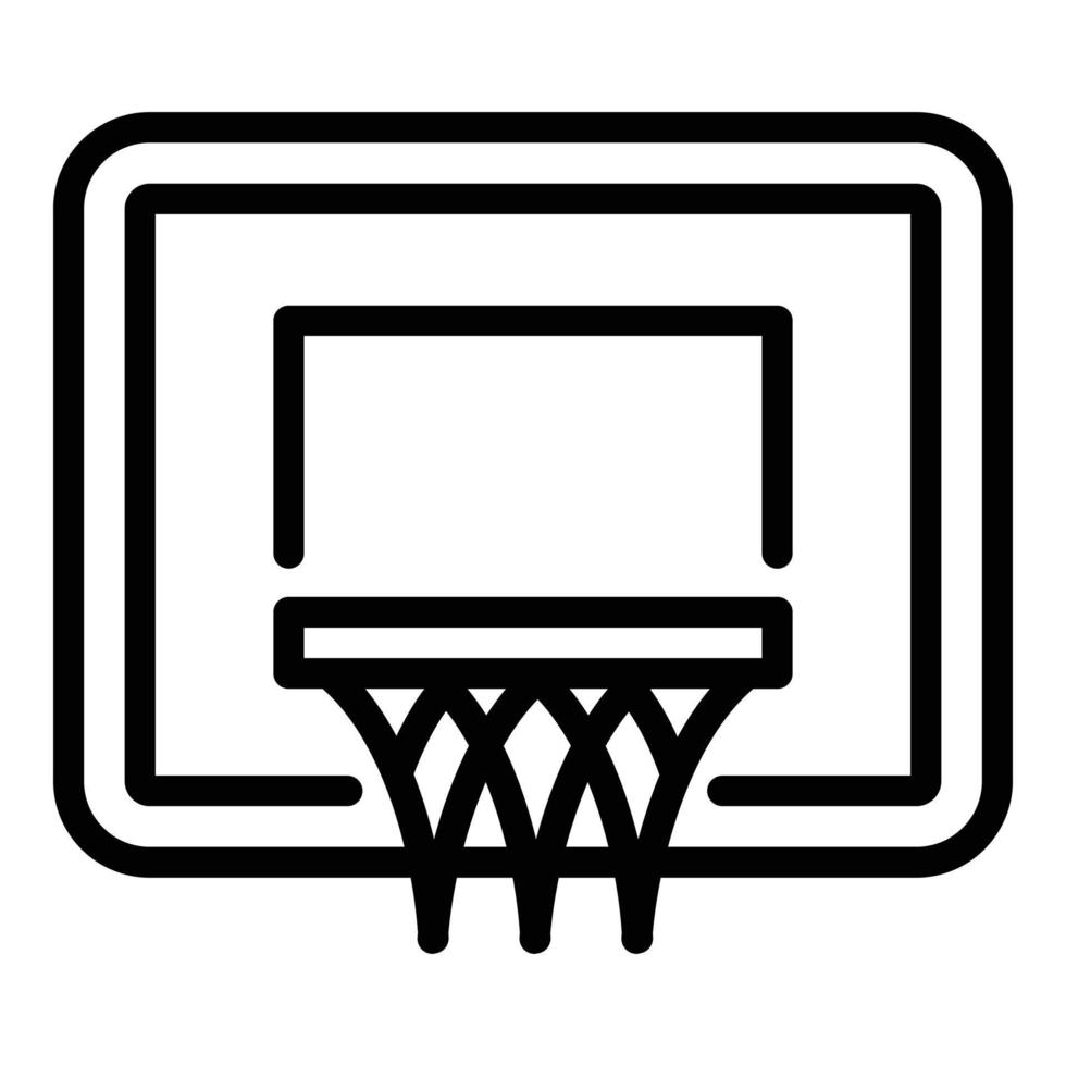 ícone de cesta de basquete, estilo de estrutura de tópicos vetor