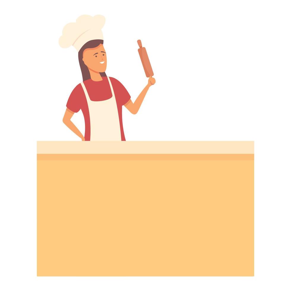 cozinheiro mostrar ícone dos desenhos animados do vetor. culinária online vetor