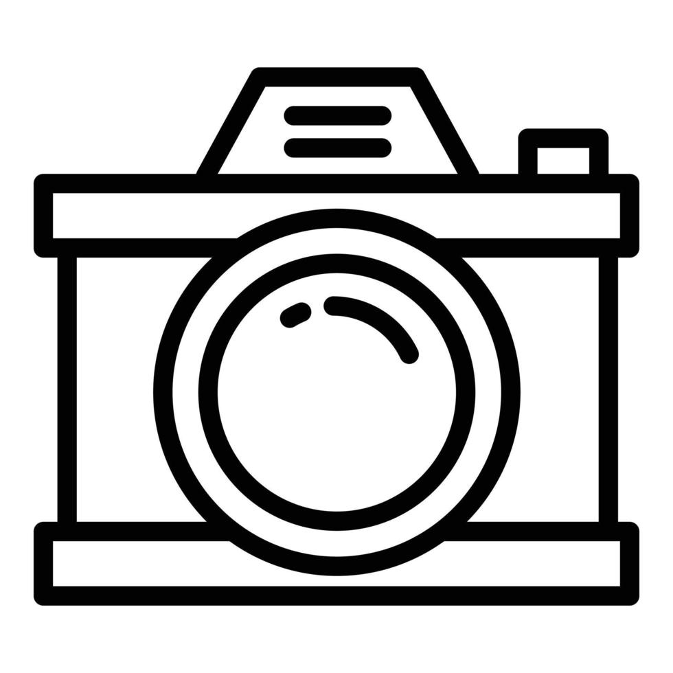 ícone de câmera retrô, estilo de estrutura de tópicos vetor
