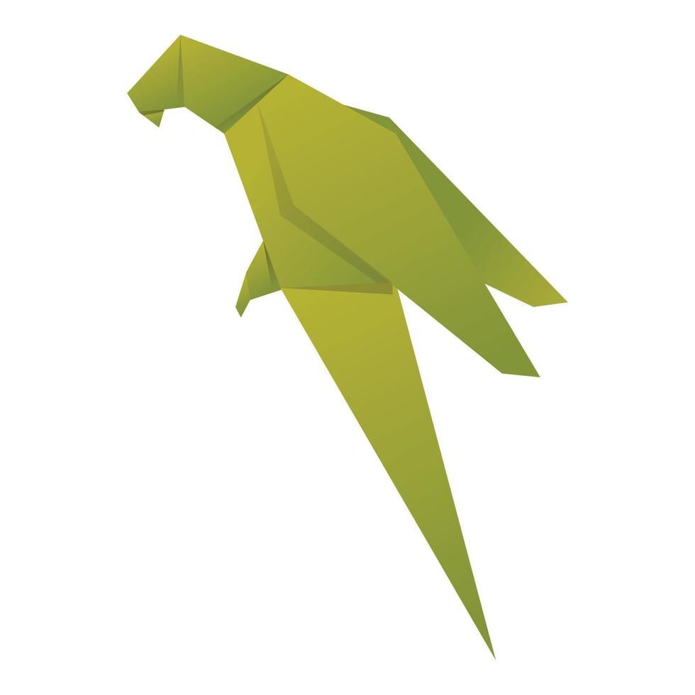 vetor de desenhos animados de ícone de papagaio de origami. arte em papel