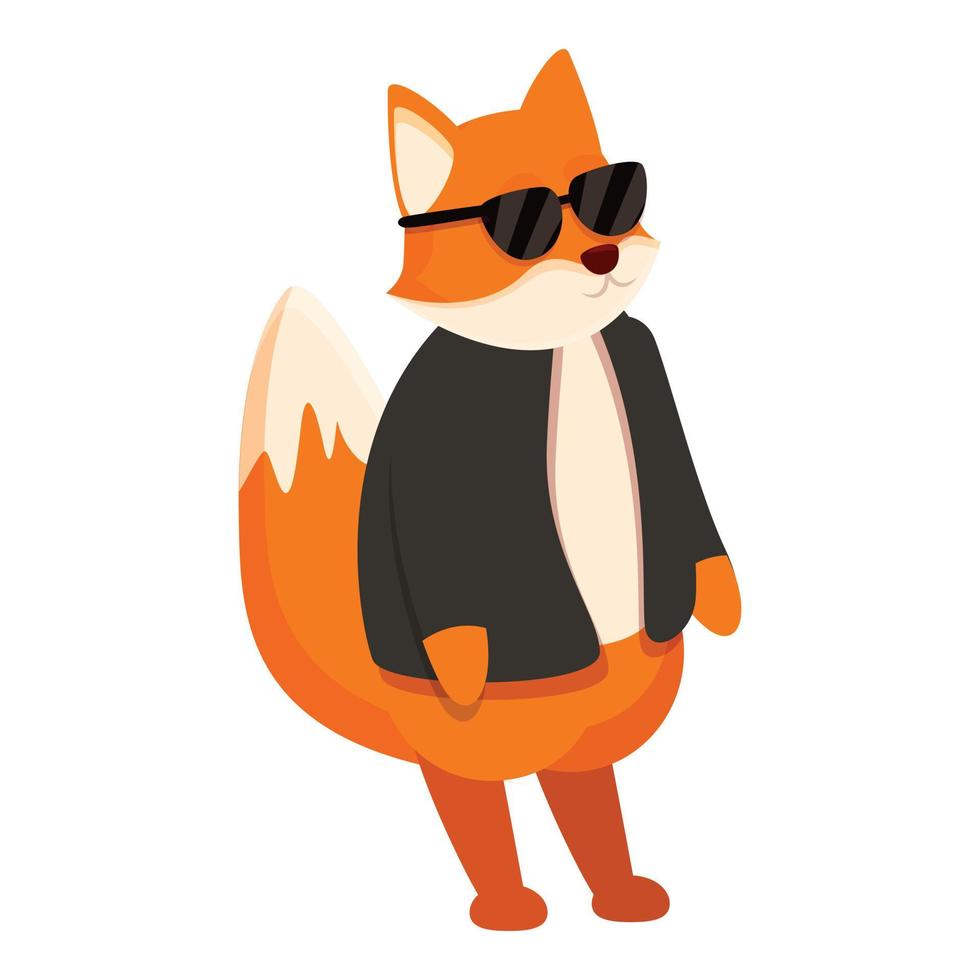 ícone do homem de segurança raposa, estilo cartoon vetor