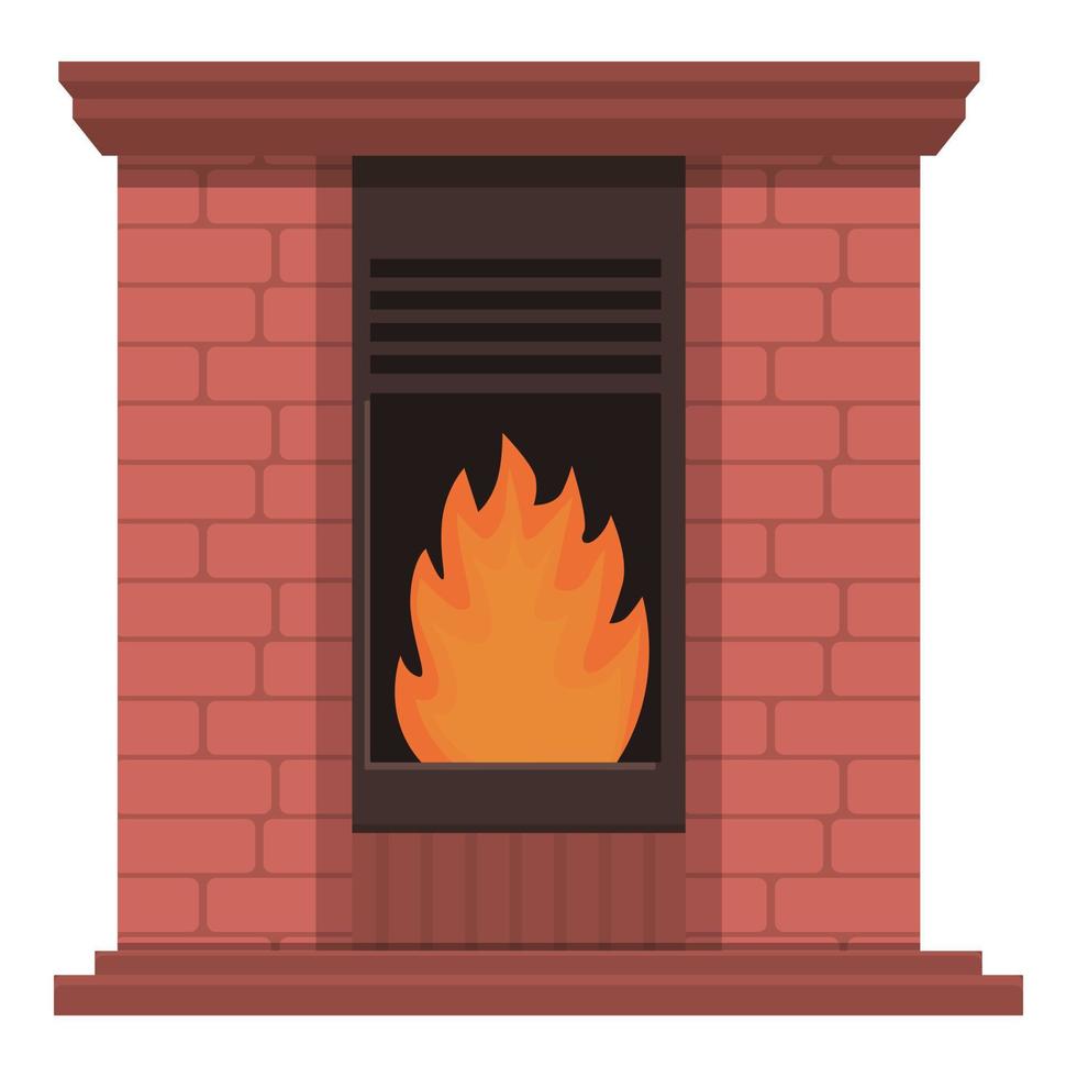 vetor de desenhos animados de ícone de forno de tijolo. fogo ardente