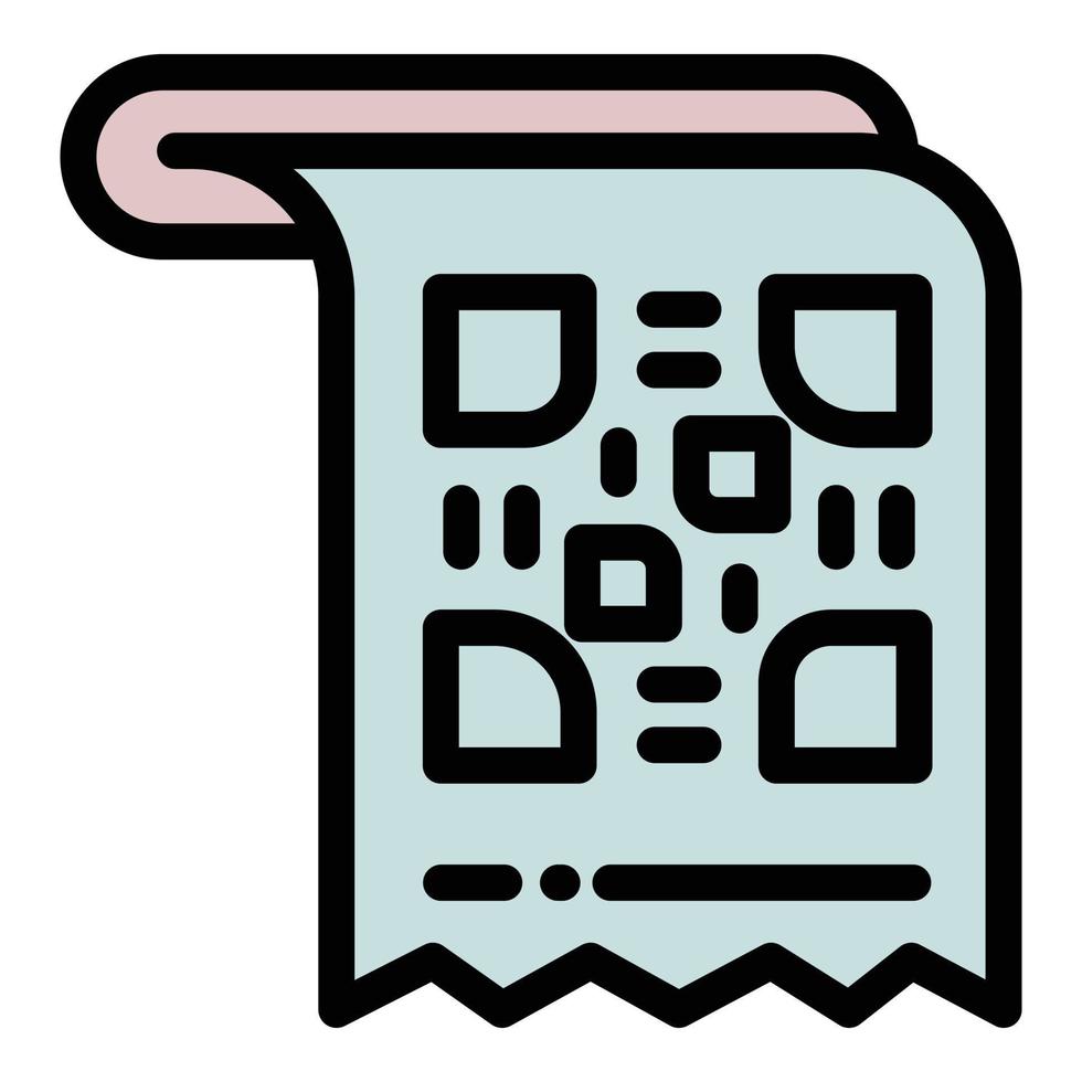 vetor de contorno de ícone de papel de código qr. tela do scanner