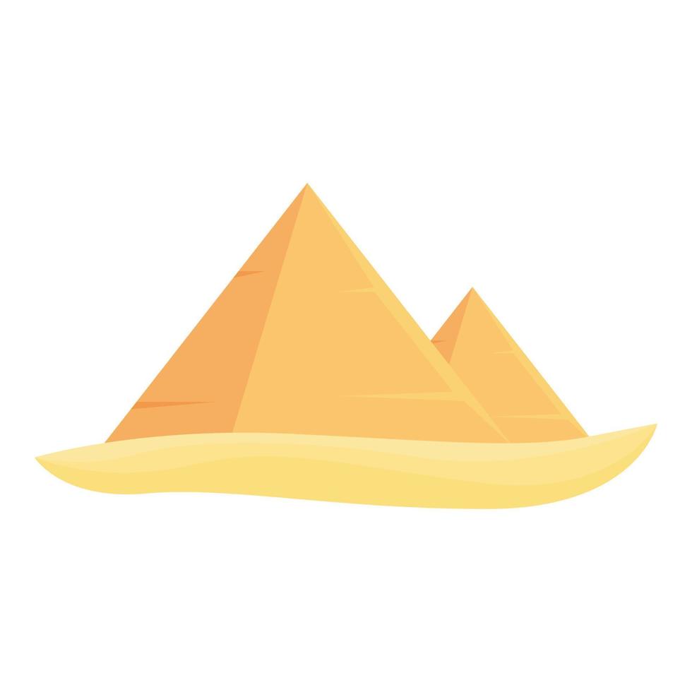 vetor de desenhos animados do ícone da pirâmide esfinge. areia do cairo