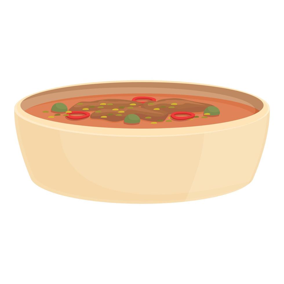 vetor de desenhos animados de ícone de sopa caribenha. prato de comida