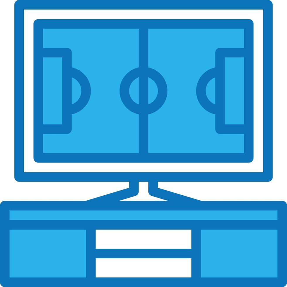 entretenimento de canal de esportes de tv de futebol - ícone azul vetor